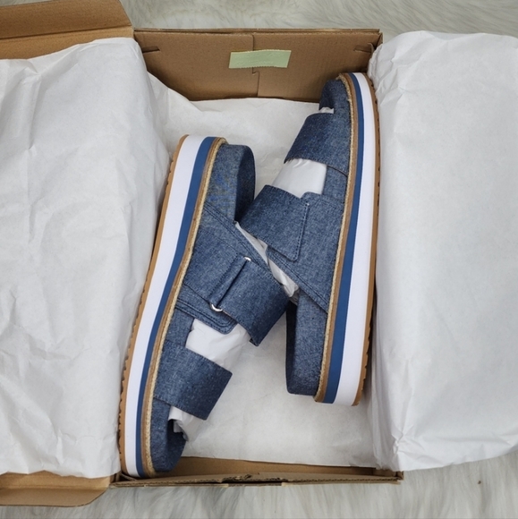 Cole Haan Cloudfeel Slide Sandal 32 mm Dark Chambray Optic White - Picture 7 of 17